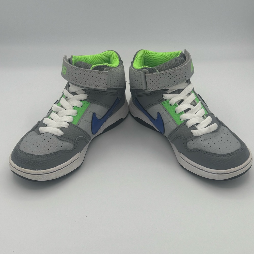 Nike SB Mogan Kids' Gray, Neon Green and Blue Mid Sneakers - Picture 5 of 8